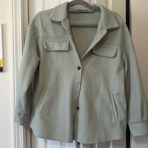 SHEIN Mint Green Flannel Type Jacket
